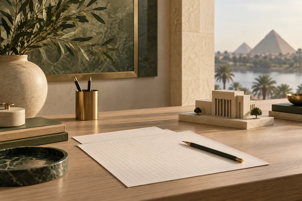 Planning papers and office model